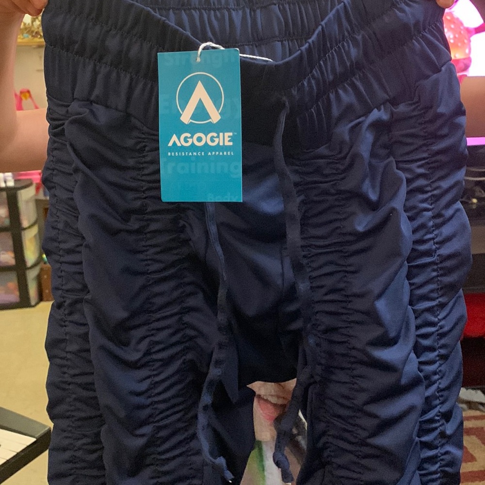 Agogie 20+ Resistance Pants With Built-in Resistance Bands in Black, Size Medium